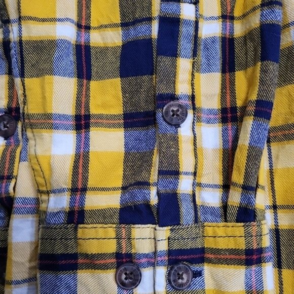 Duluth Trading Co Men's Shirt Size 3XLT Yellow Plaid Flannel Button Down Collar - Picture 7 of 13